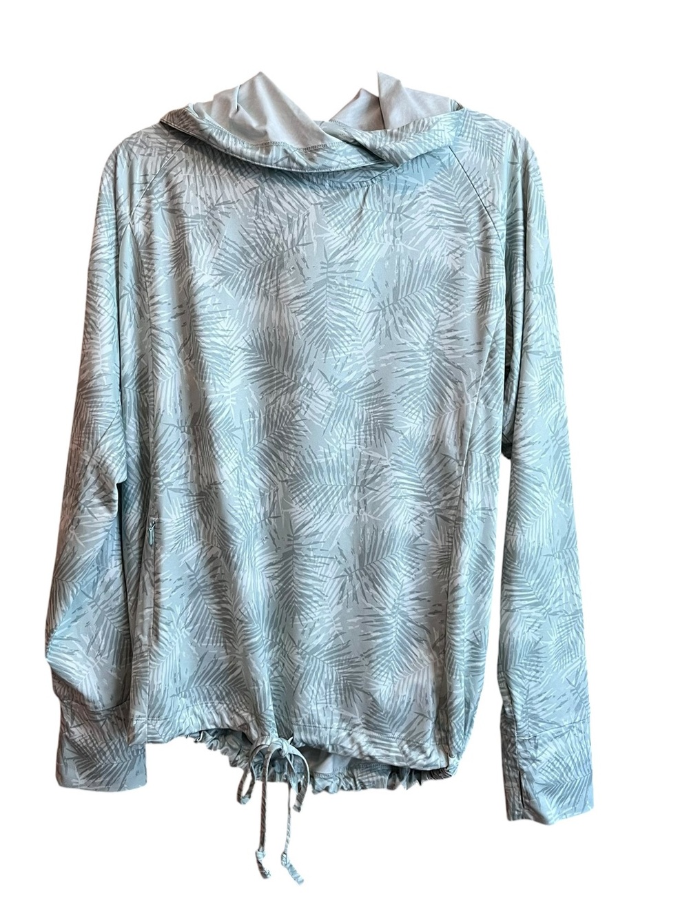 Kuhl Women's Sage Green Pullover Hoodie Palm Print Outdoor Hiking Athleisure